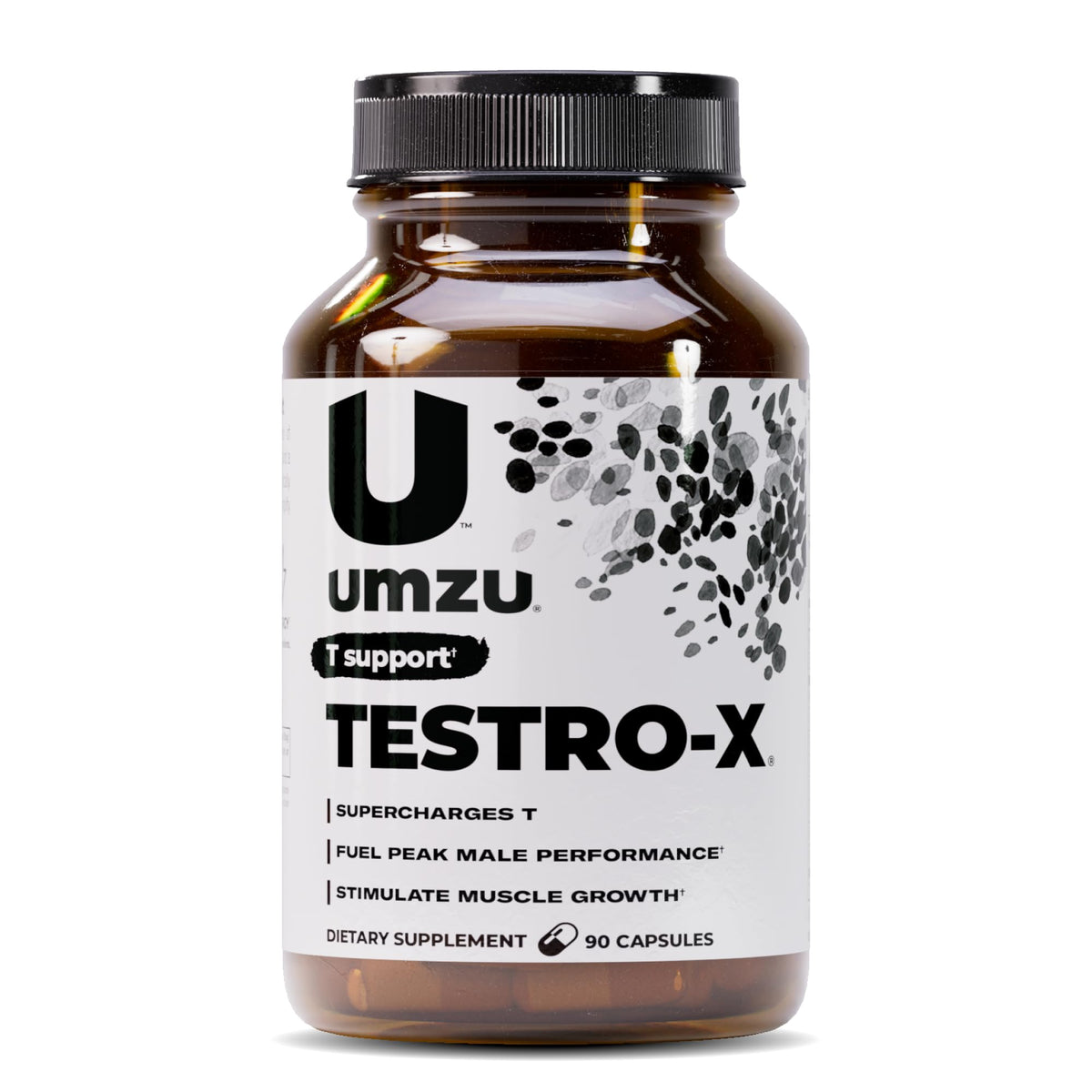 UMZU Testro-X bottle front view for daily energy and focus support.