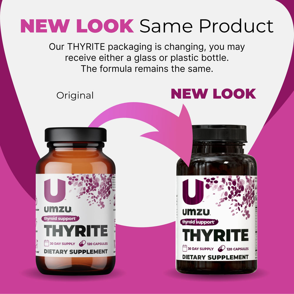 UMZU Thyrite pill closeup highlights the mineral blend for steady energy