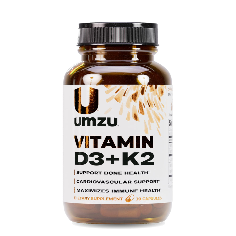 UMZU Vitamin D3 K2 bottle front highlighting bone health