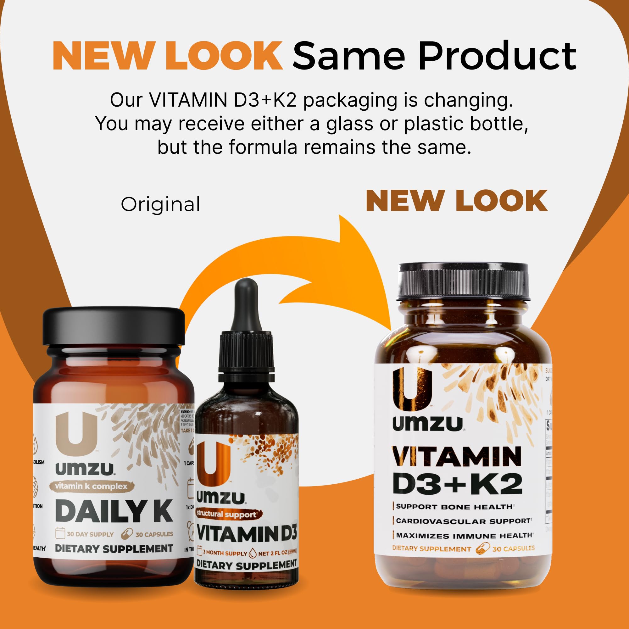 UMZU Vitamin D3 K2 USA-made bottle label