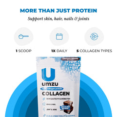 UMZU zuCollagen Chocolate label closeup confirms keto-friendly, sugar-free promise.