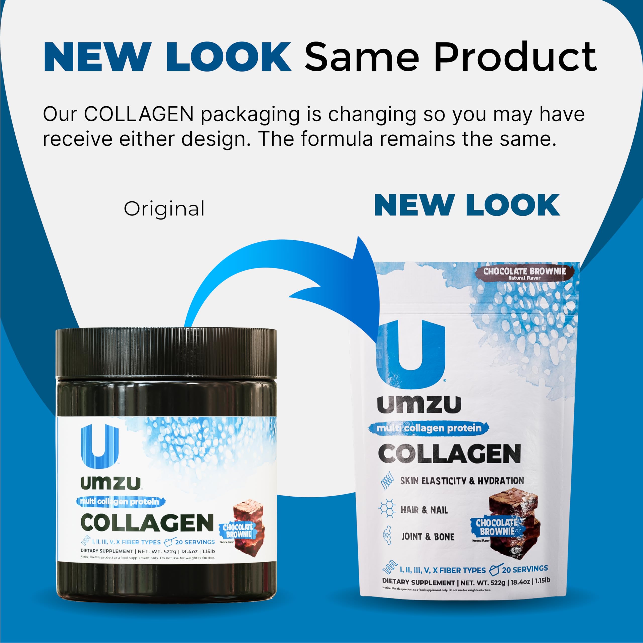 UMZU zuCollagen Chocolate product label highlights third-party tested quality.