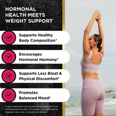 UNALTERED Hormone Balance bottle back label showing ingredients and usage.