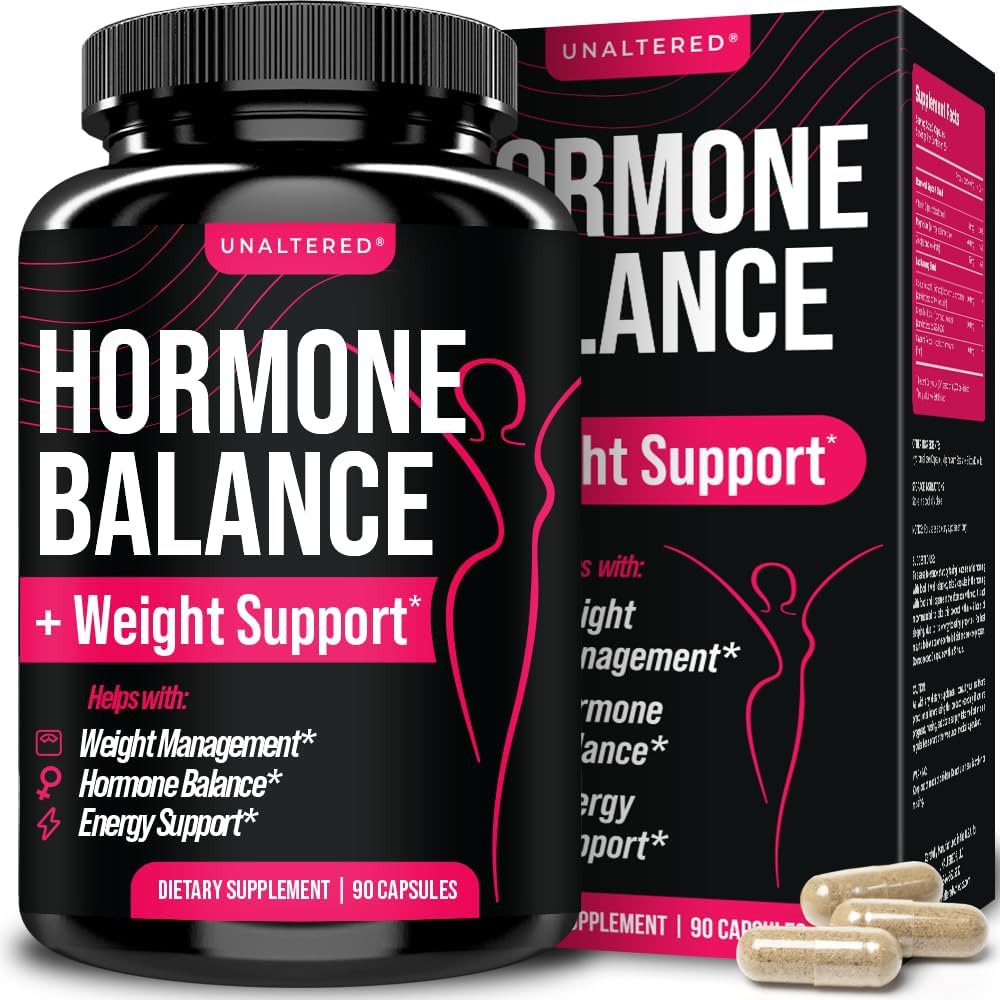 UNALTERED Hormone Balance bottle front view with vegan capsules for daily wellness.