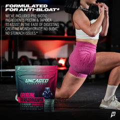 Uncaged Performance lab-tested seal ensuring purity and safety.