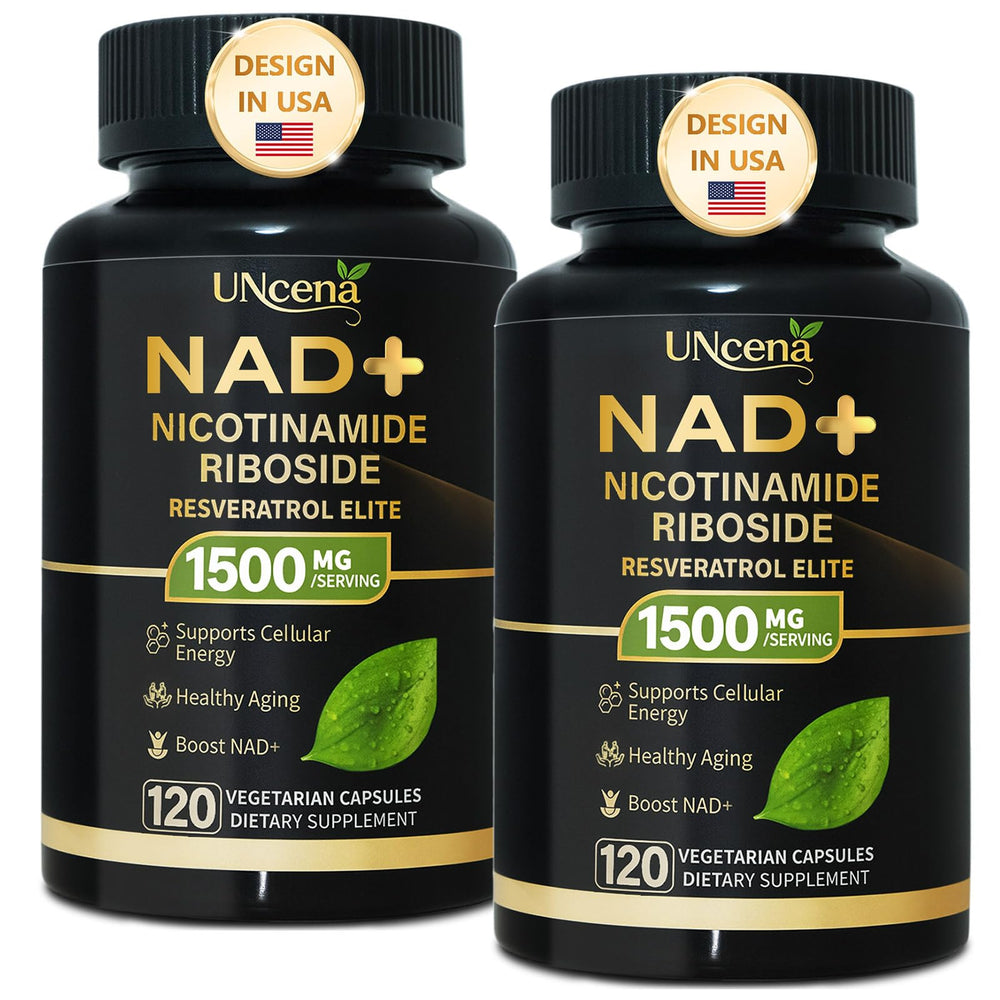 UNcena NAD supplement bottle front showing 1500mg formula for cellular energy