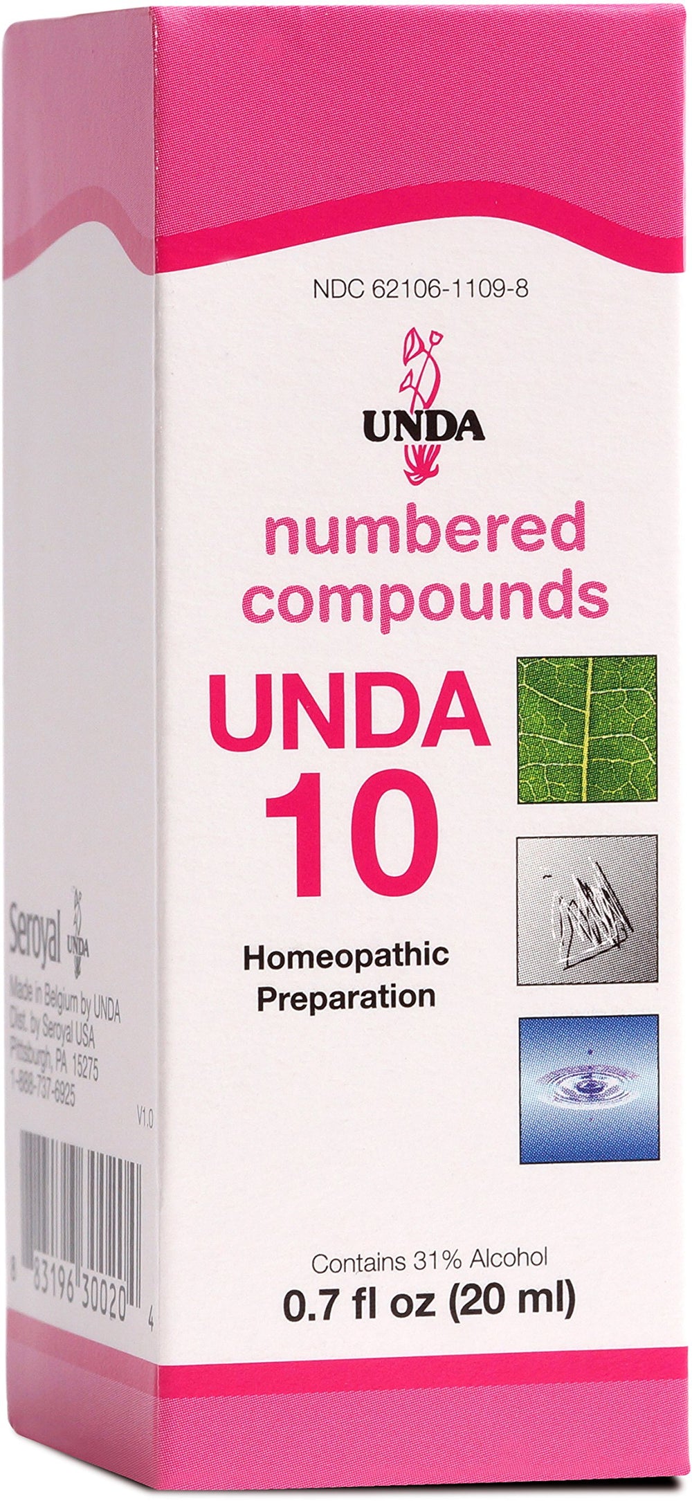 UNDA 10 Numbered Compounds bottle for daily holistic wellness routine.