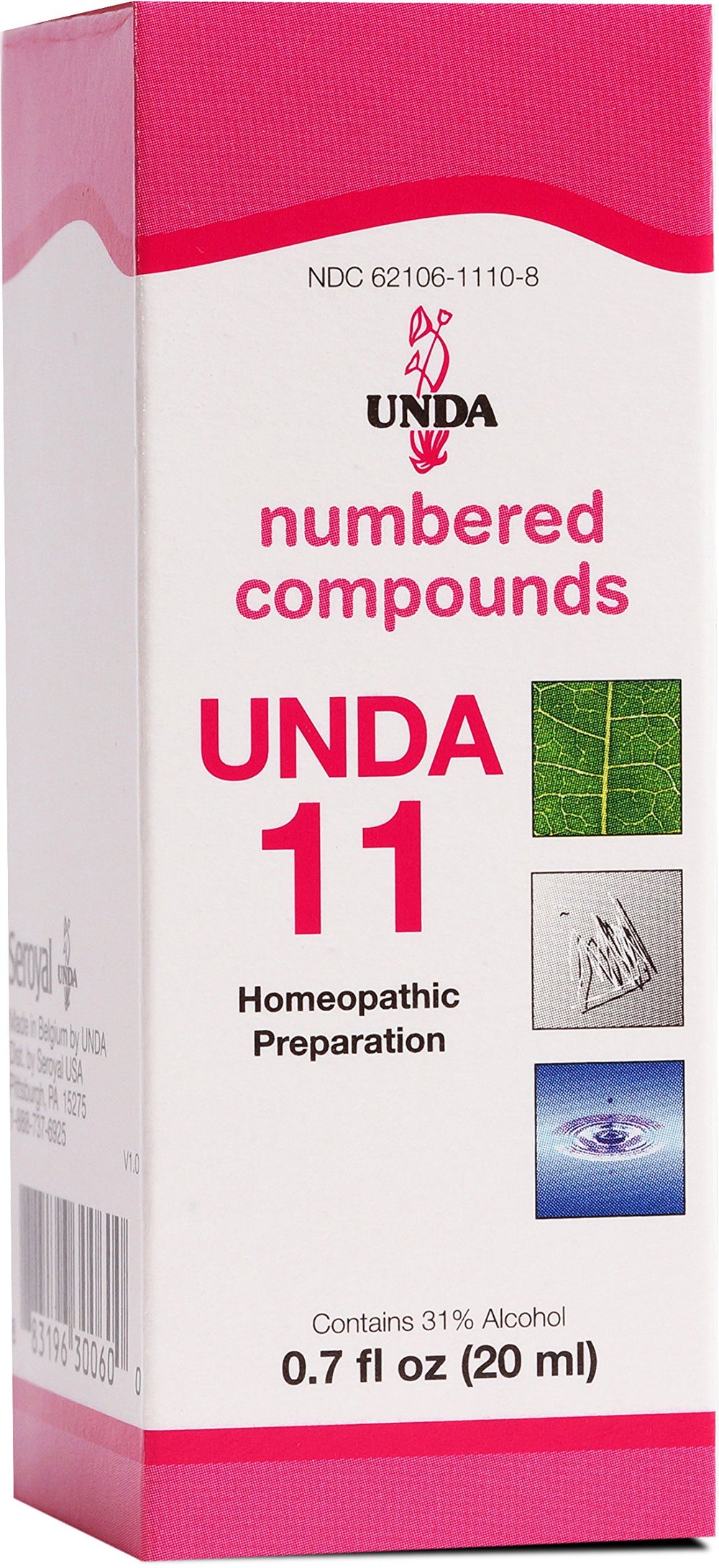 UNDA 11 Numbered Compounds bottle front view for home use and daily routines