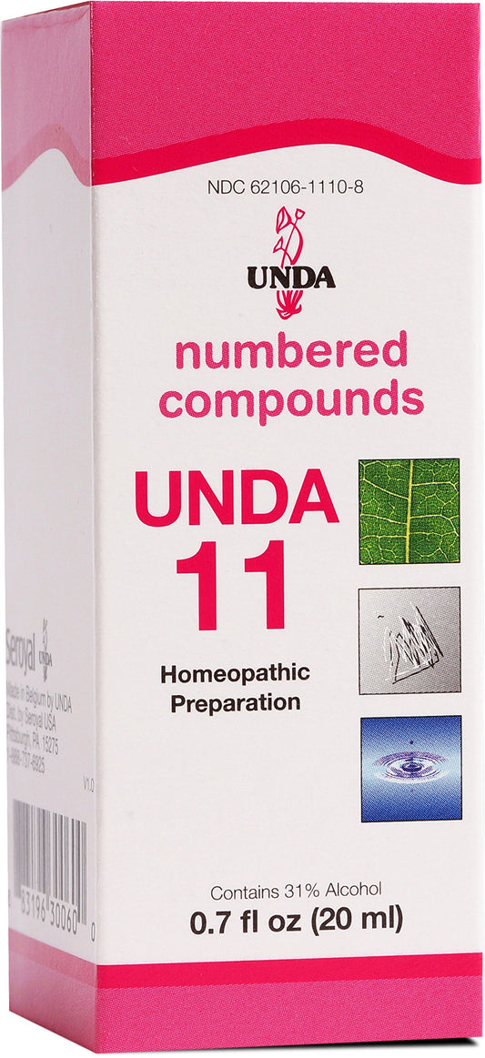 UNDA 11 Numbered Compounds bottle front view for home use and daily routines