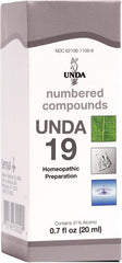 UNDA 19 Numbered Compounds bottle for holistic balance and drainage support.