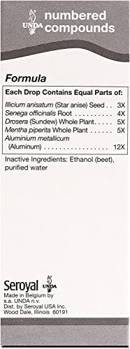 UNDA 19 Numbered Compounds label emphasizing plant-metal synergy for cellular balance.