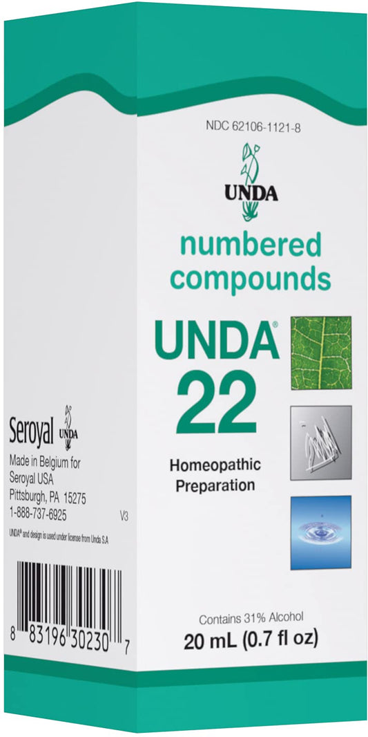 UNDA 22 Numbered Compounds bottle with dropper for easy daily use