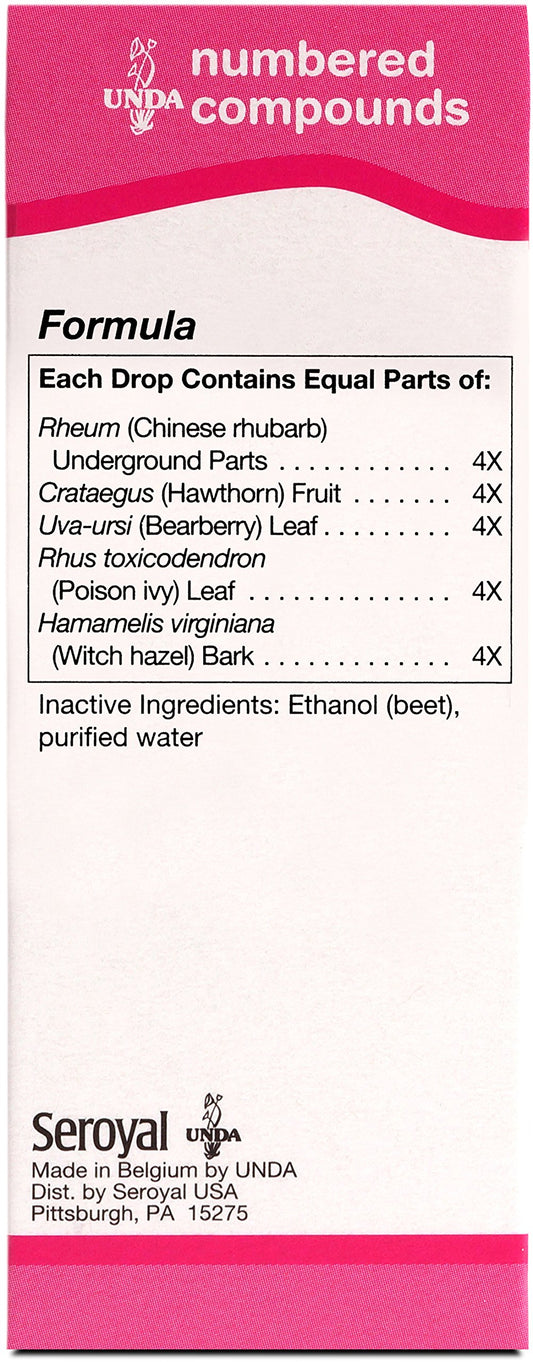 UNDA 233 Numbered Compounds label highlights biodynamic herbs and metal-based formulation.