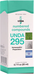 UNDA 295 Numbered Compounds bottle prepared for targeted organ support.