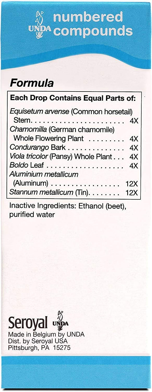 UNDA 3 Numbered Compounds dropper pour showing precise dosing for daily use