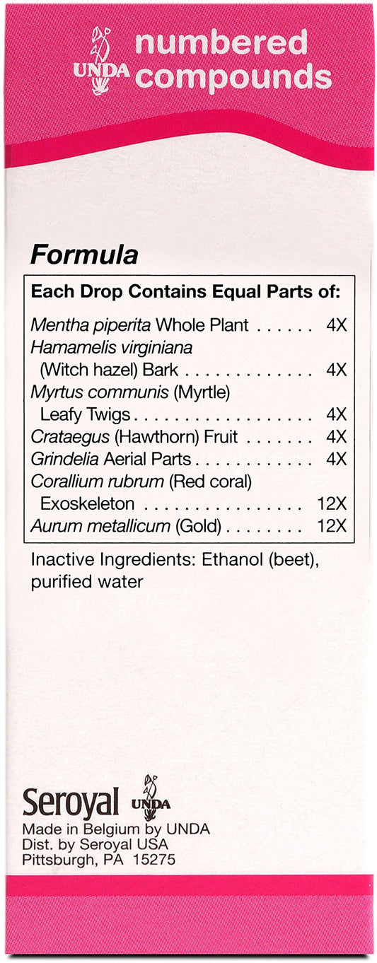 UNDA 35 Numbered Compounds label with ingredients for informed use