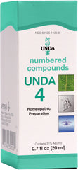 UNDA 4 Numbered Compounds bottle front showing packaging for potential drainage support