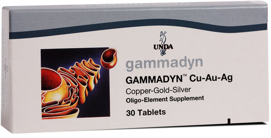 UNDA Gammadyn Cu-Au-Ag bottle for daily trace element support and easy dosing.