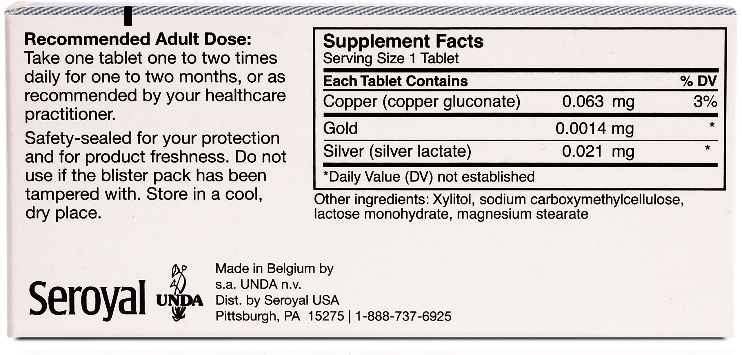 UNDA Gammadyn Cu-Au-Ag tablets for convenient, bioavailable trace element supplementation.