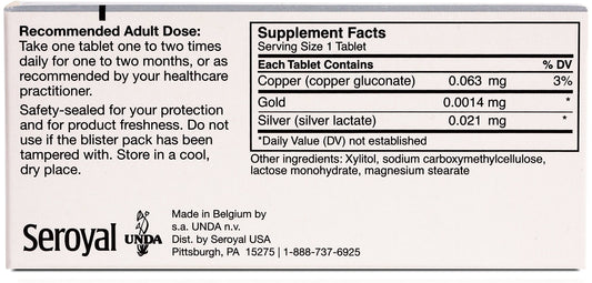 UNDA Gammadyn Cu-Au-Ag tablets for convenient, bioavailable trace element supplementation.