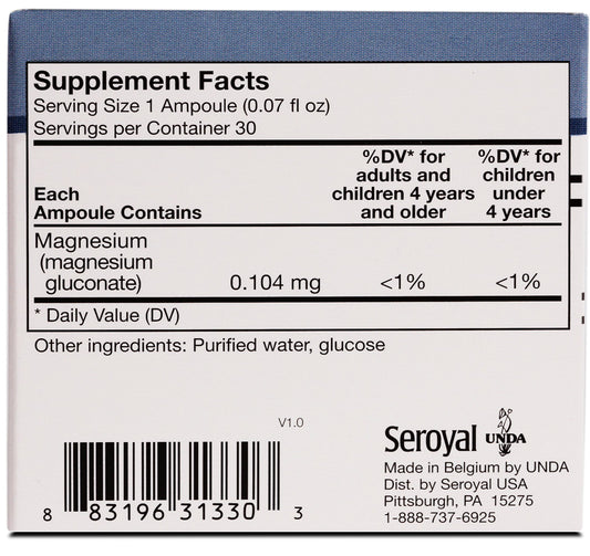 Close-up of UNDA Gammadyn Magnesium ampoules being dispensed