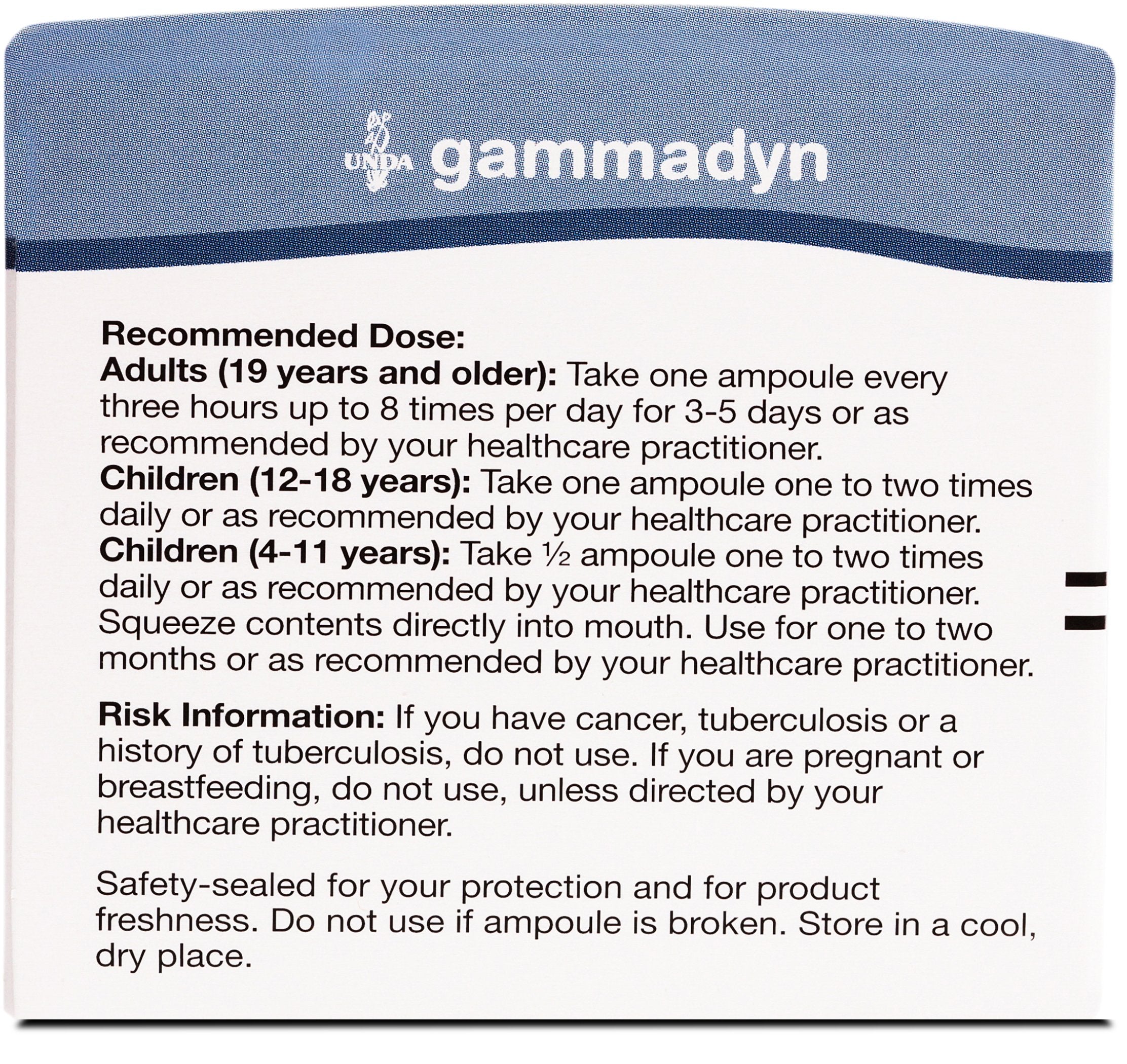 UNDA Gammadyn Mn box and ampoules package highlighting biodynamic materials.