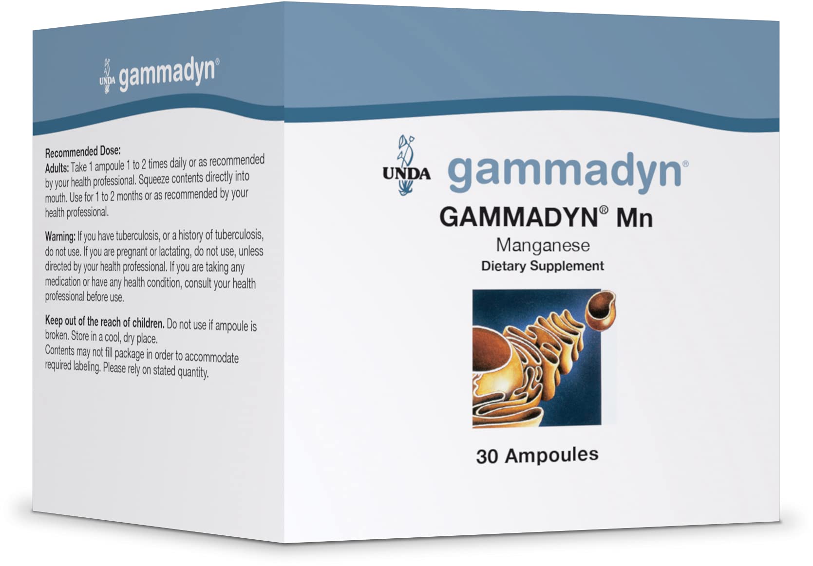 UNDA Gammadyn Mn pack of ampoules for convenient trace-element support.