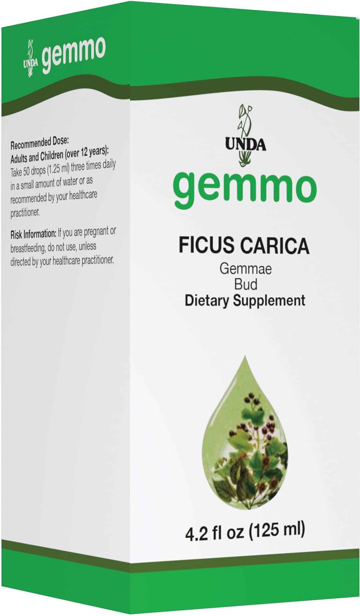 UNDA Gemmo Therapy Fig Bud Extract bottle for daily wellness routines.