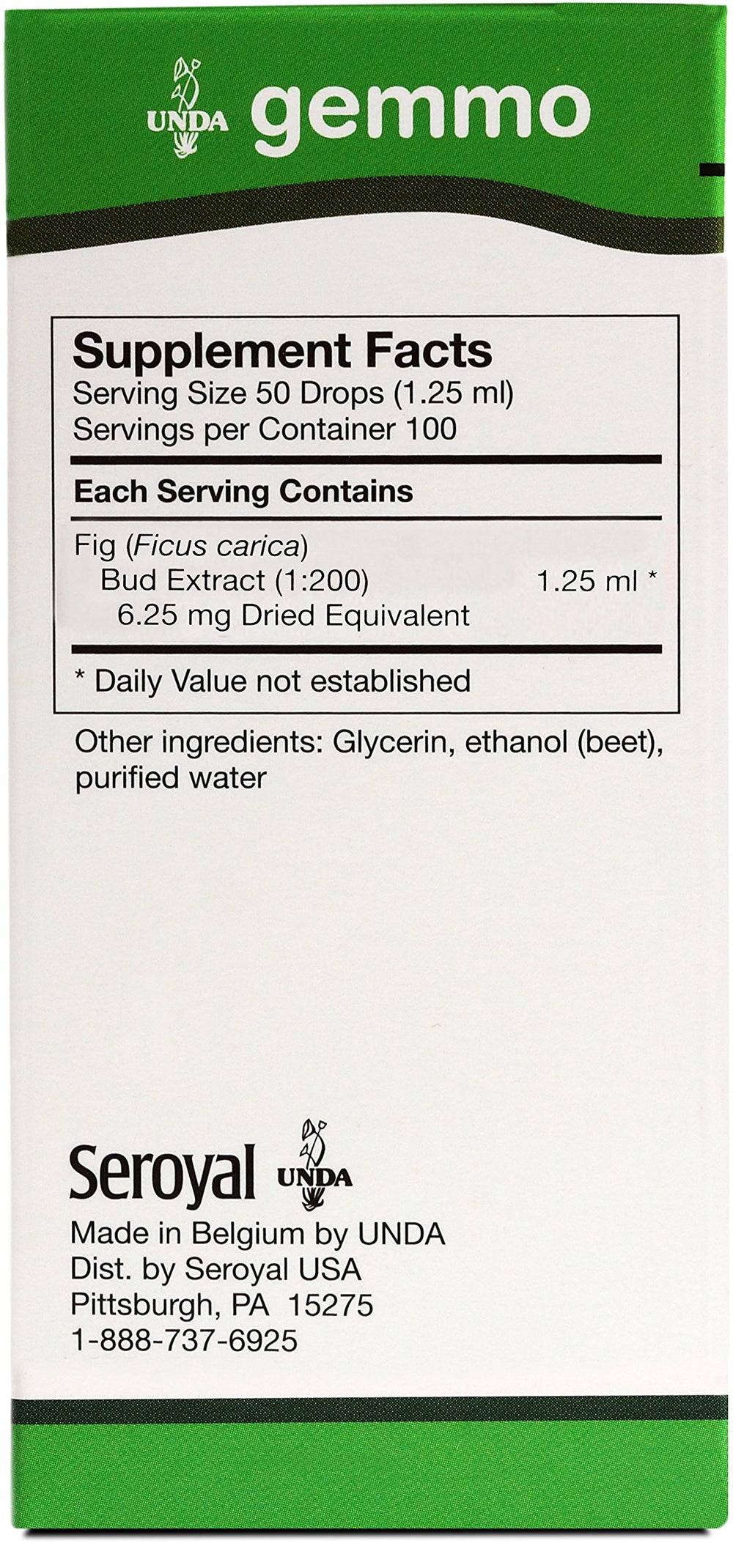 Dropper releasing fig bud extract from UNDA Gemmo Therapy bottle.