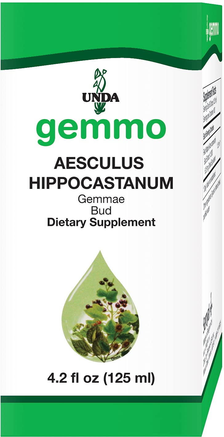 UNDA Gemmo Therapy Aesculus Hippocastanum bottle pour for easy daily dosing.