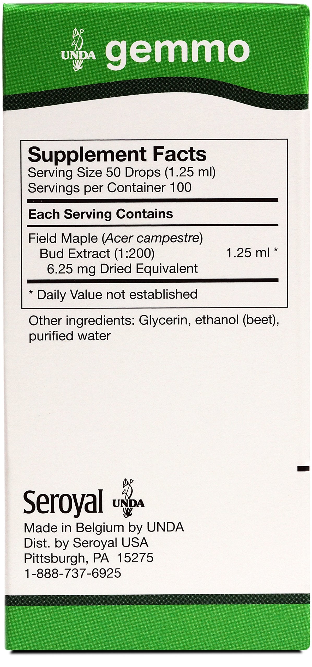UNDA Gemmo Acer Campestre bottle with dropper close-up highlighting field maple buds