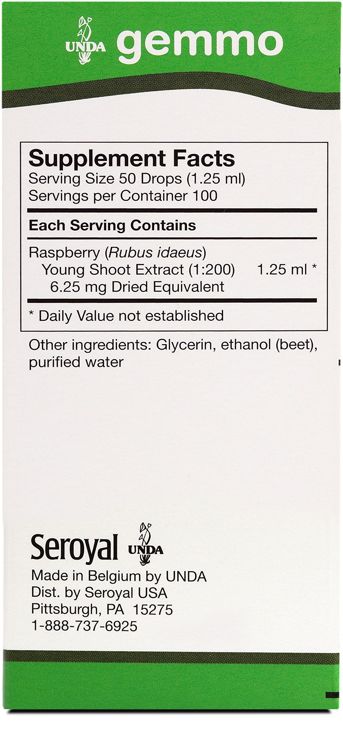 Close-up of UNDA gemmotherapy bottle focused on raspberry young shoot extraction.