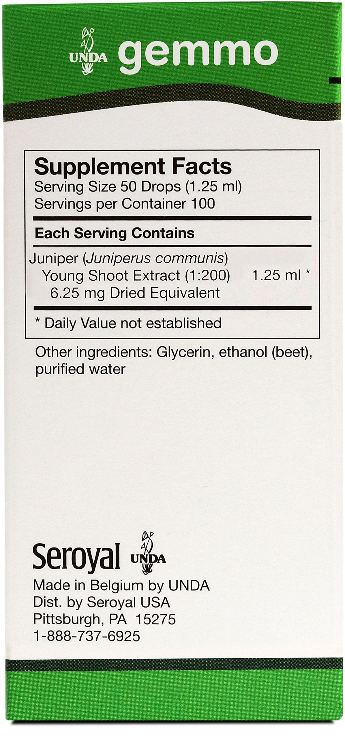 UNDA Gemmo Therapy Juniperus Communis bottle-macerate emphasizes biodynamic sourcing and traditional extraction.