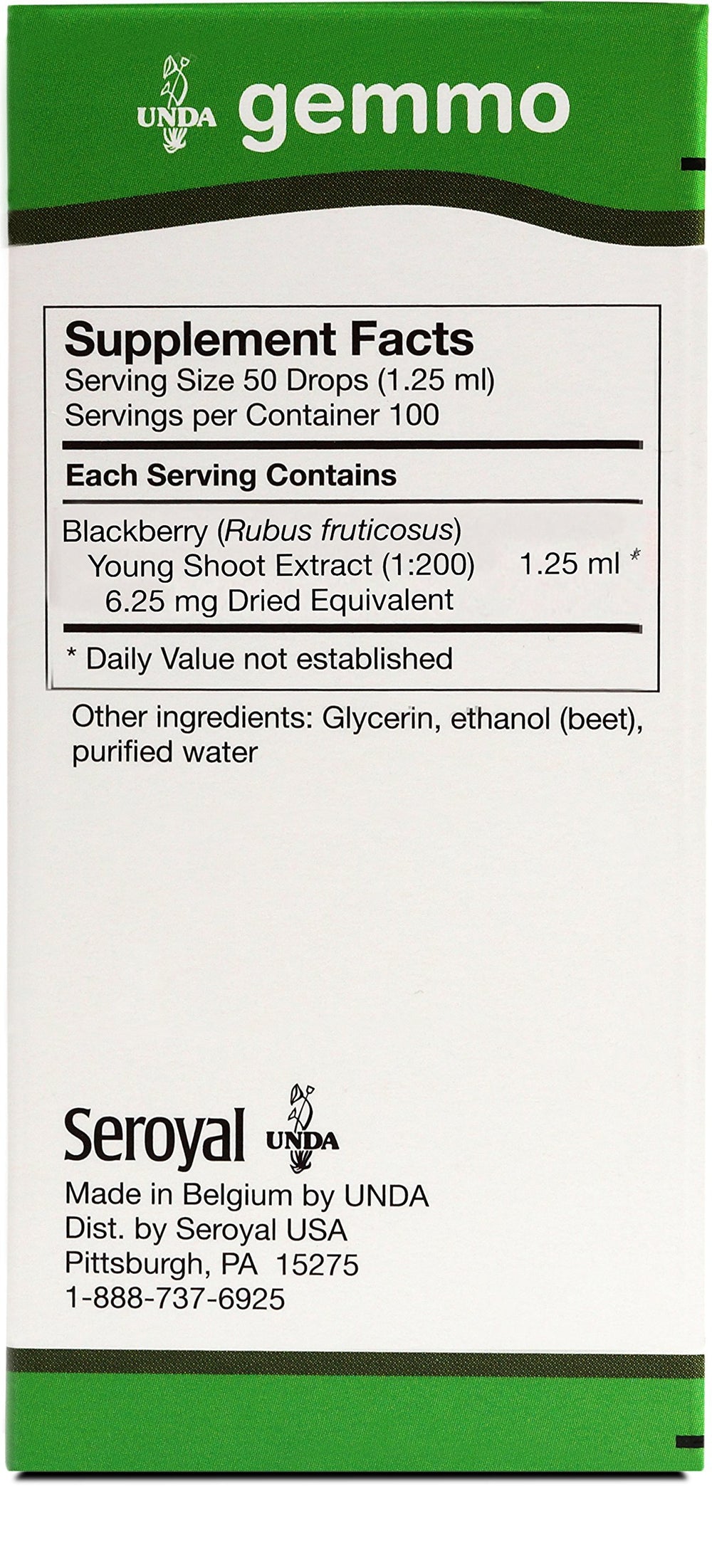 UNDA Rubus Fruticosus dropper enables precise dosing for tinctures.