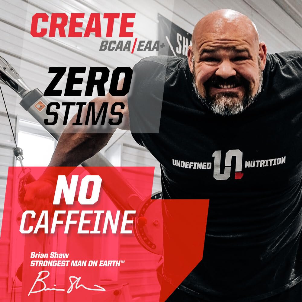 Close-up of Undefined Nutrition Create packaging emphasizing serving count and design