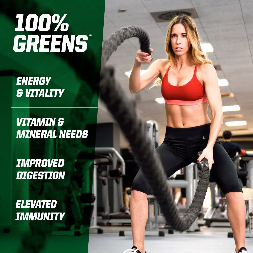 Undefined Nutrition greens powder poured into a glass for a refreshing drink.