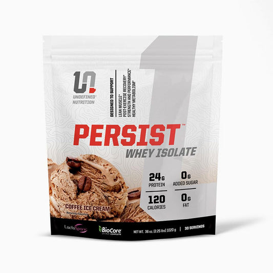 Undefined Nutrition Persist Whey Isolate bottle close-up for premium protein