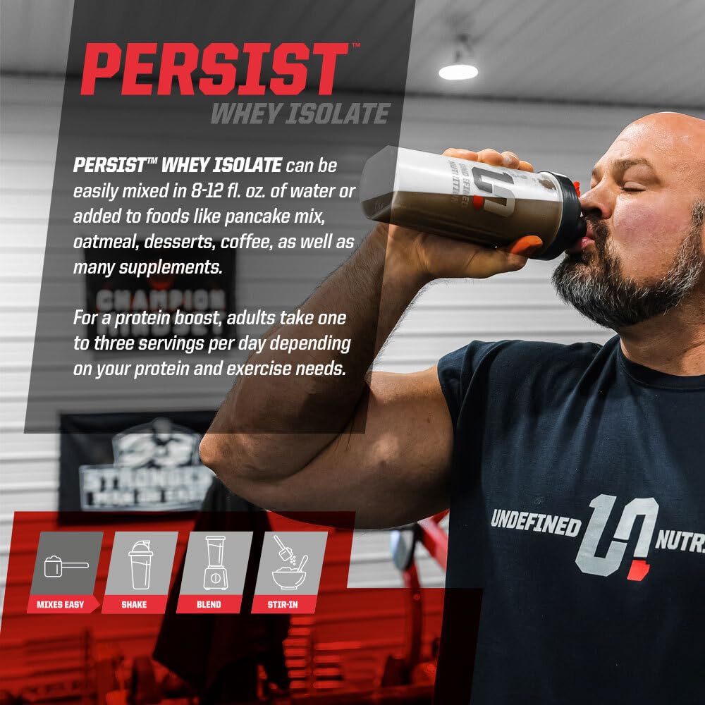 Persist Whey Isolate chocolate peanut butter tub for post workout shakes