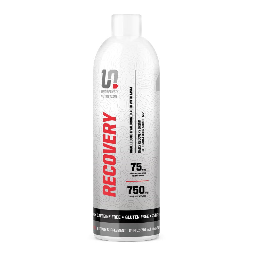 Undefined Nutrition Recovery bottle pour showing convenient daily joint support.