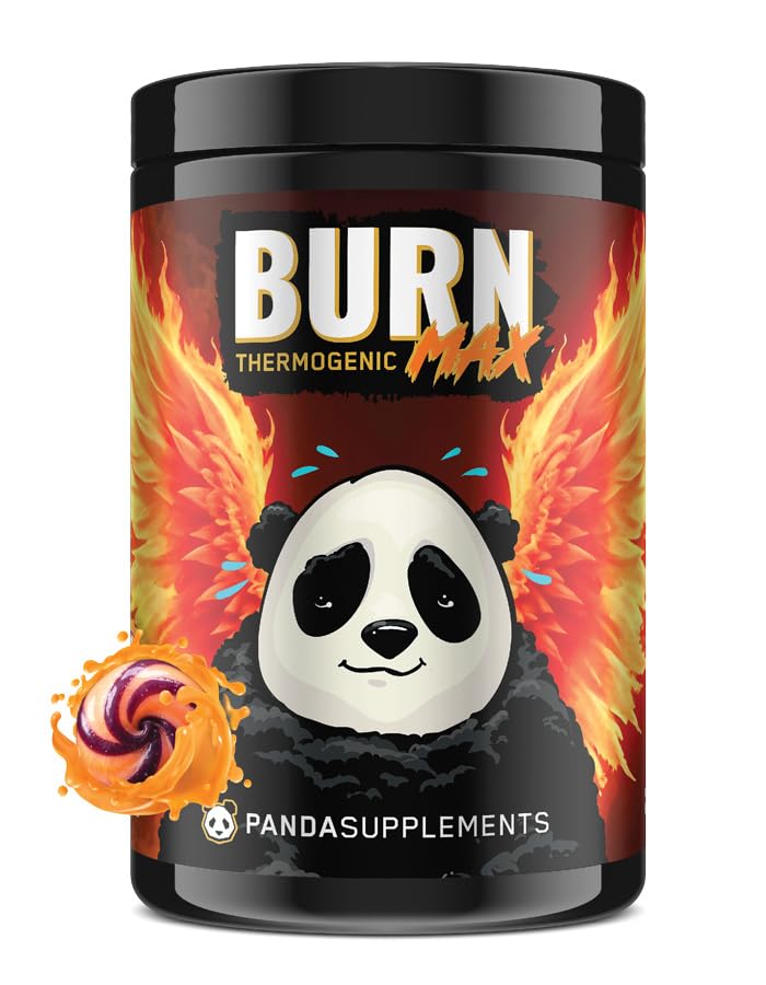 Underground Bio Labs Panda BURN MAX bottle with Peach Berry Lollipop for clean daytime energy.