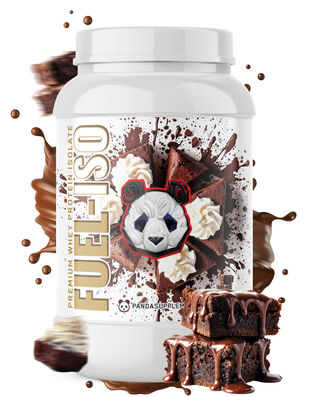 Underground Bio Labs Panda Fuel ISO prepared shake in glass with chocolate flavor