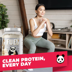 Underground Bio Labs Panda Fuel probiotics graphic—digestive support in every serving.