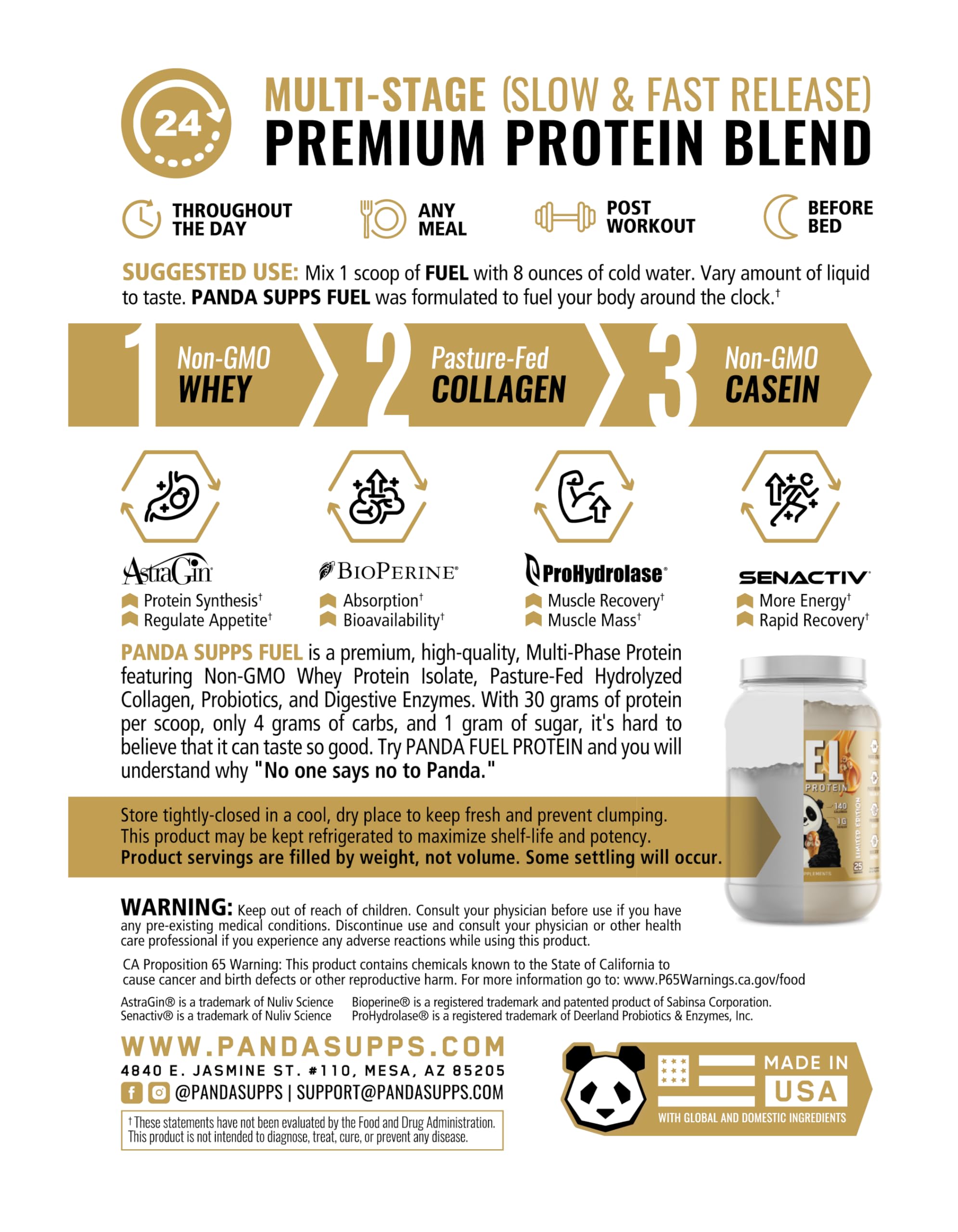 Underground Bio Labs Panda Fuel serving scoop for daily protein goals