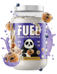 Underground Bio Labs Panda Fuel Whey packaging highlights premium protein blend for post-workout fueling.