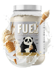 Underground Bio Labs Panda Fuel whey bottle—premium protein for post-workout recovery.