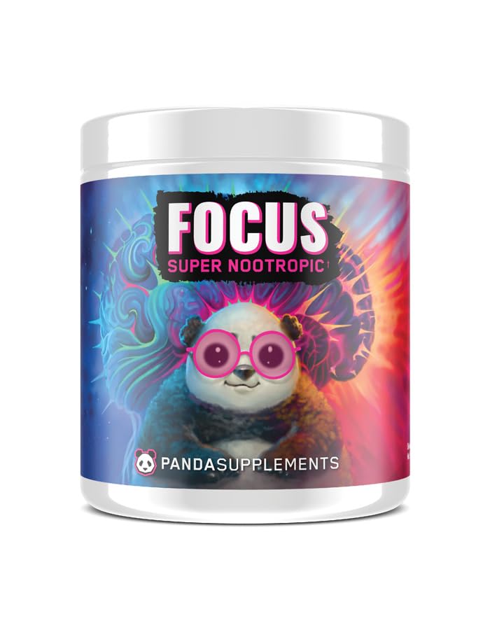 Underground Bio Labs Panda Supps Focus bottle pour highlights energy and focus potential.