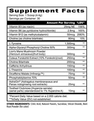 Underground Bio Labs Panda Supps Focus label closeup shows premium nootropic blend.