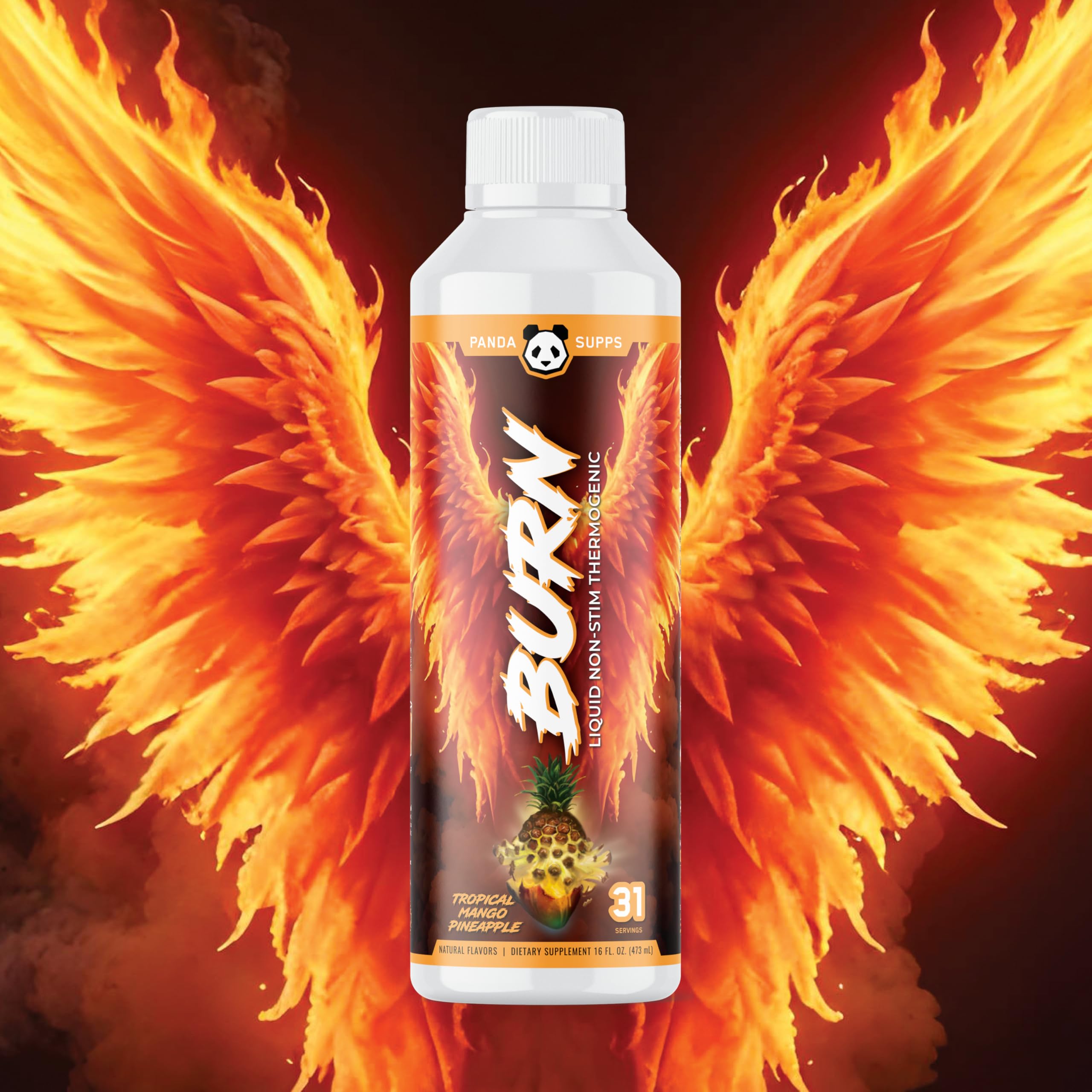 Tropical Mango Pineapple flavor splash on bottle