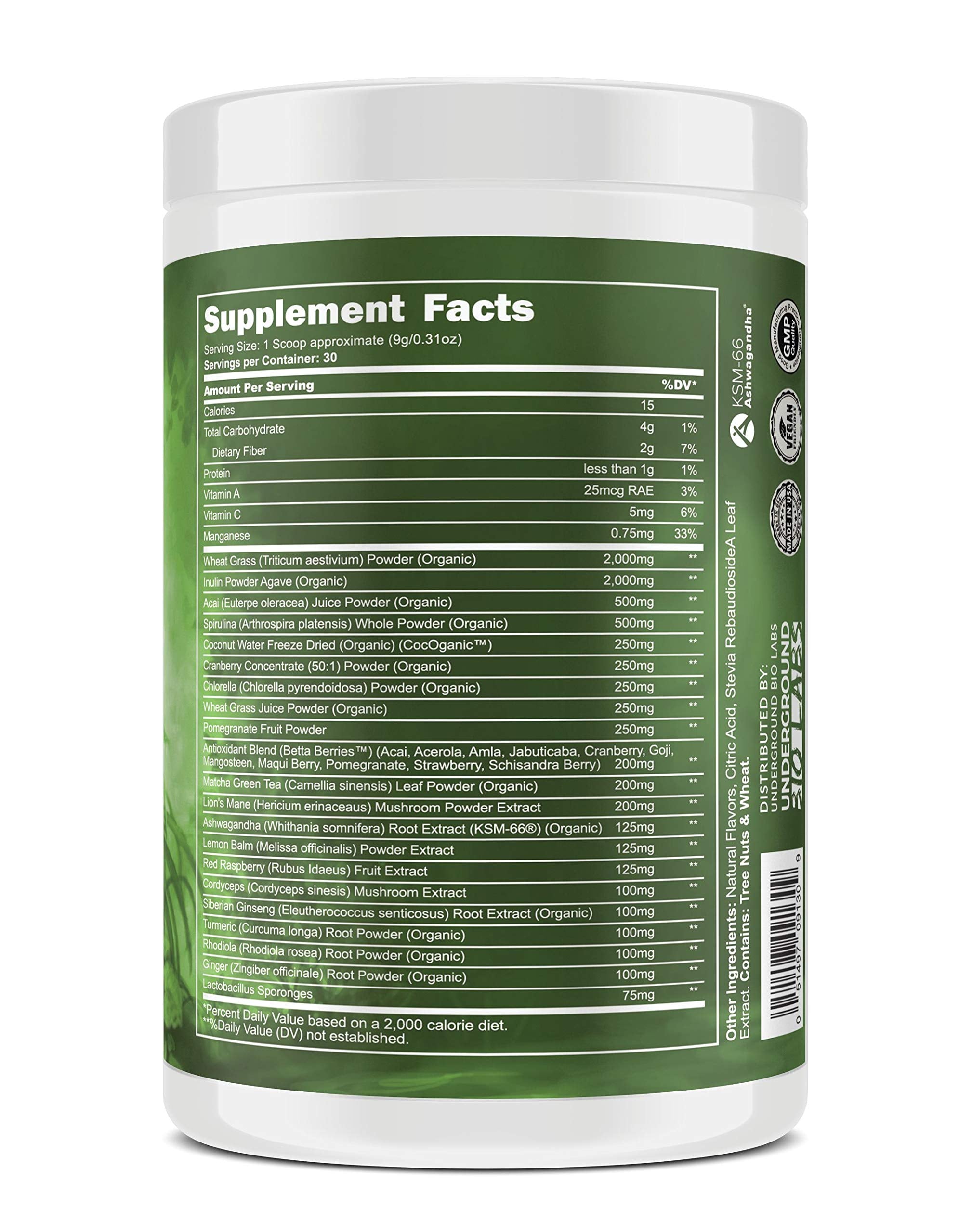 Underground Bio Labs Panda Supps Red blend in cup supports antioxidant-rich daily vitality.