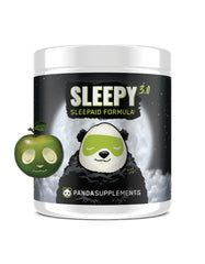 Underground Bio Labs Panda Supps Sleepy 3.0 green apple bottle supports a calm bedtime routine.